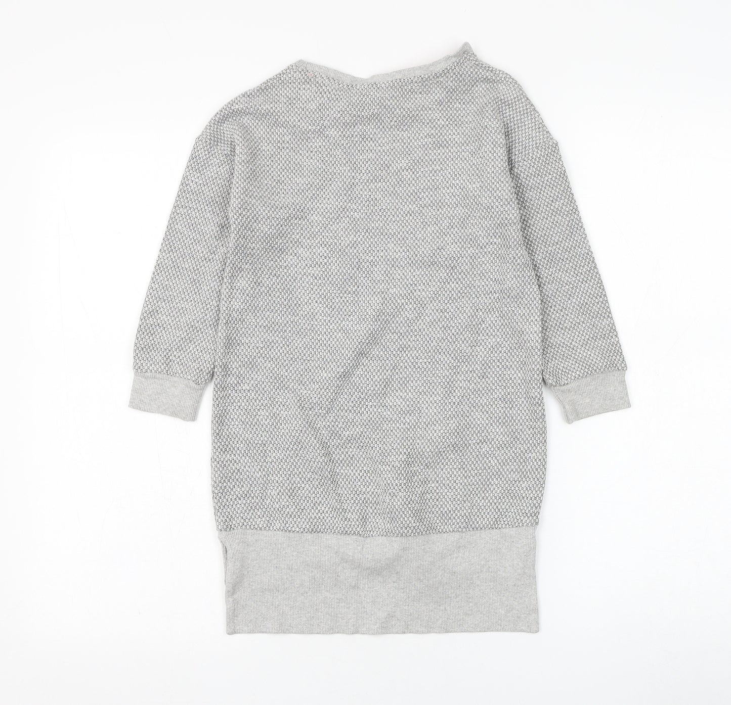 NEXT Girls Grey Round Neck Cotton Pullover Jumper Size 5 Years Pullover