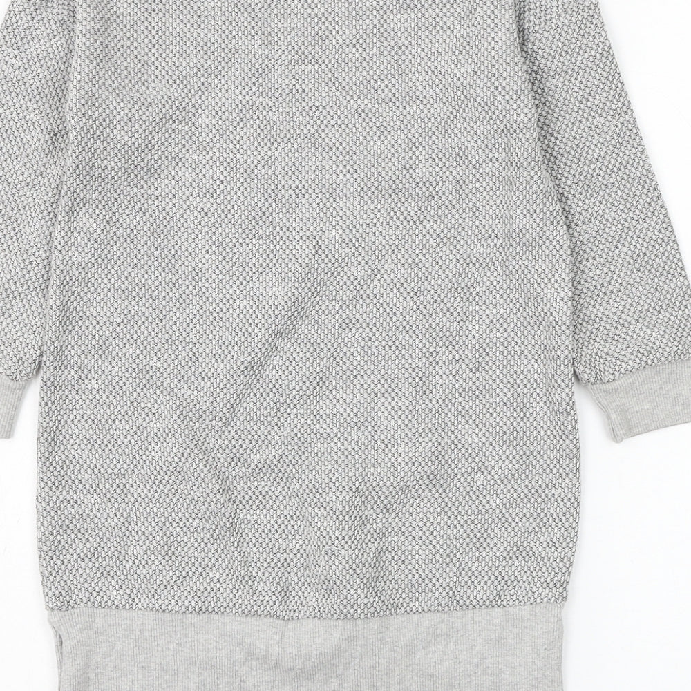 NEXT Girls Grey Round Neck Cotton Pullover Jumper Size 5 Years Pullover