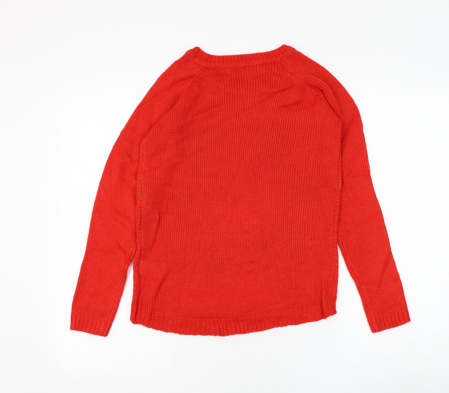 Cropp Womens Red Round Neck Acrylic Pullover Jumper Size XS - Christmas
