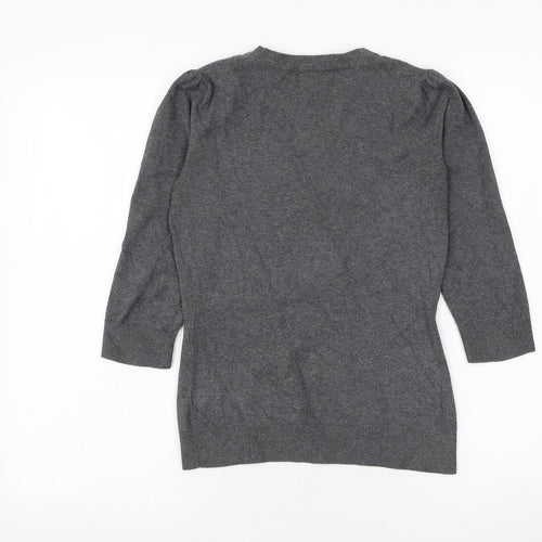 Gap Womens Grey Round Neck Cotton Pullover Jumper Size XS
