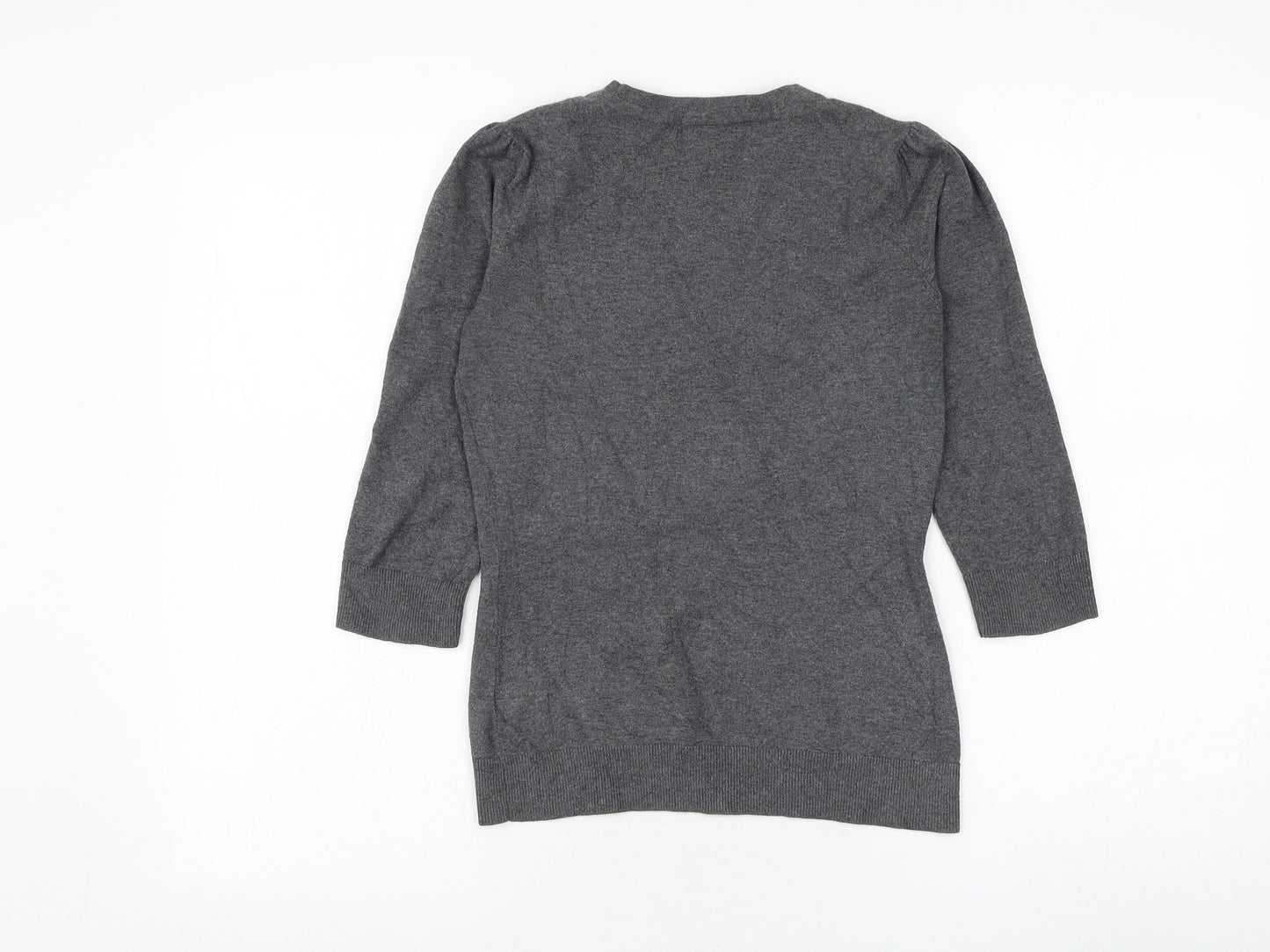 Gap Womens Grey Round Neck Cotton Pullover Jumper Size XS