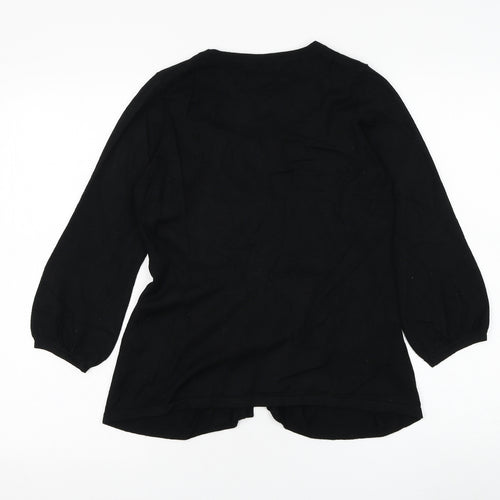 Marks and Spencer Womens Black Round Neck Viscose Cardigan Jumper Size 10