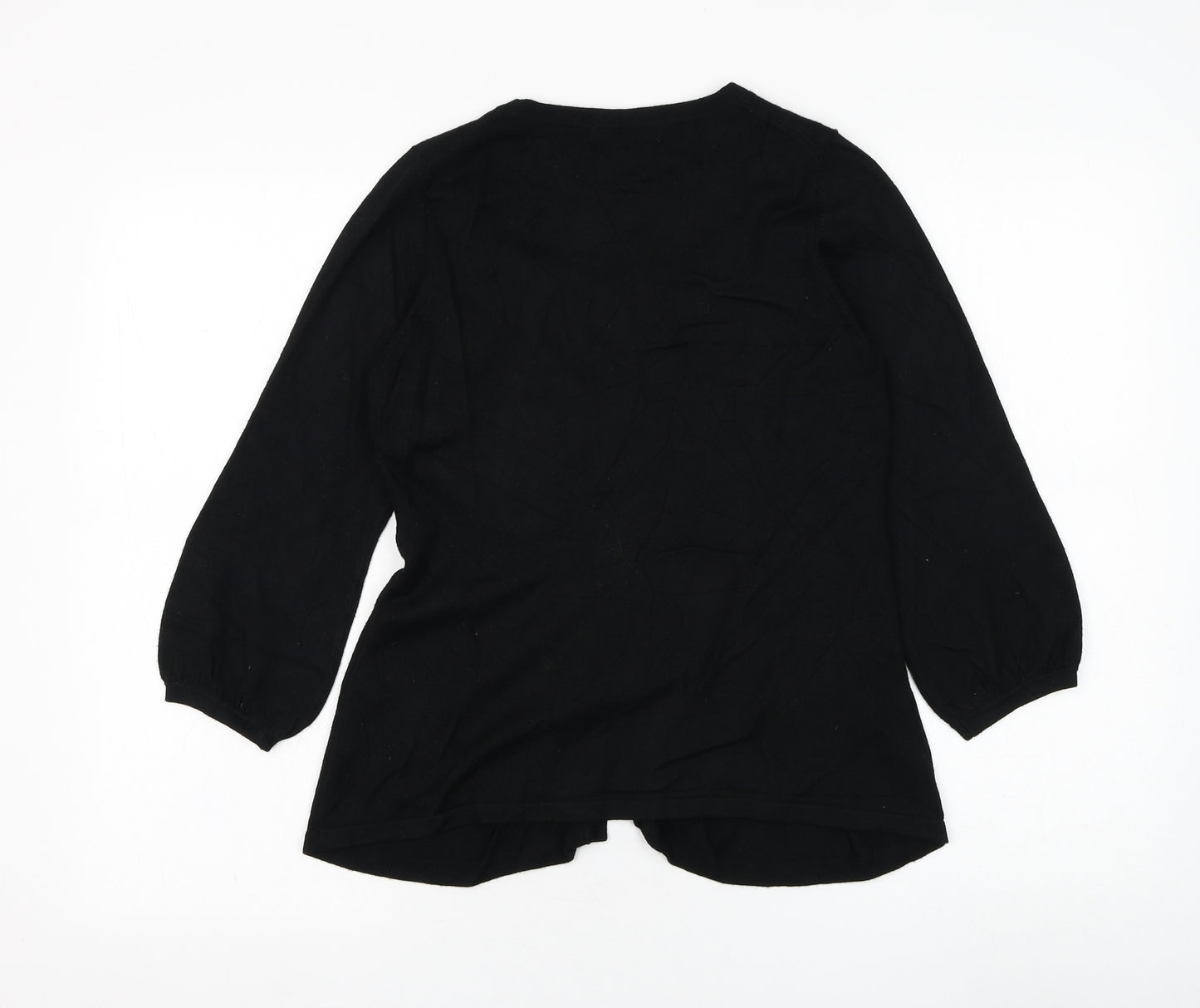 Marks and Spencer Womens Black Round Neck Viscose Cardigan Jumper Size 10