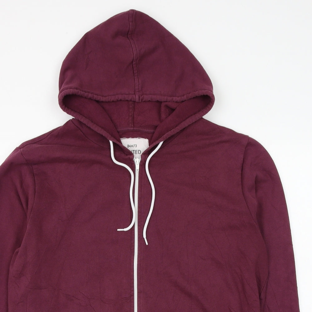 Matalan Mens Purple Cotton Full Zip Hoodie Size L