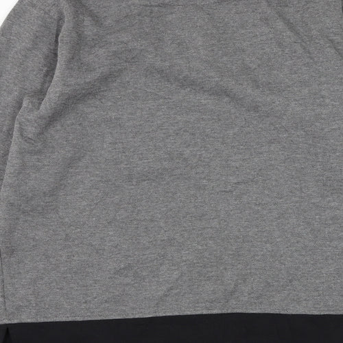 Jennifer Moore Womens Grey Polyester Henley Sweatshirt Size M Pullover