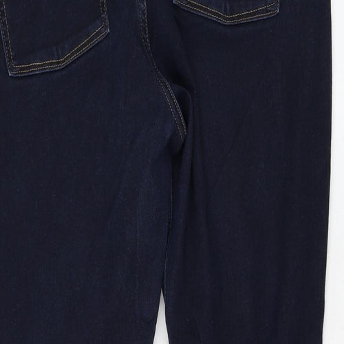 NEXT Womens Blue Cotton Straight Jeans Size 18 L26 in Regular Zip