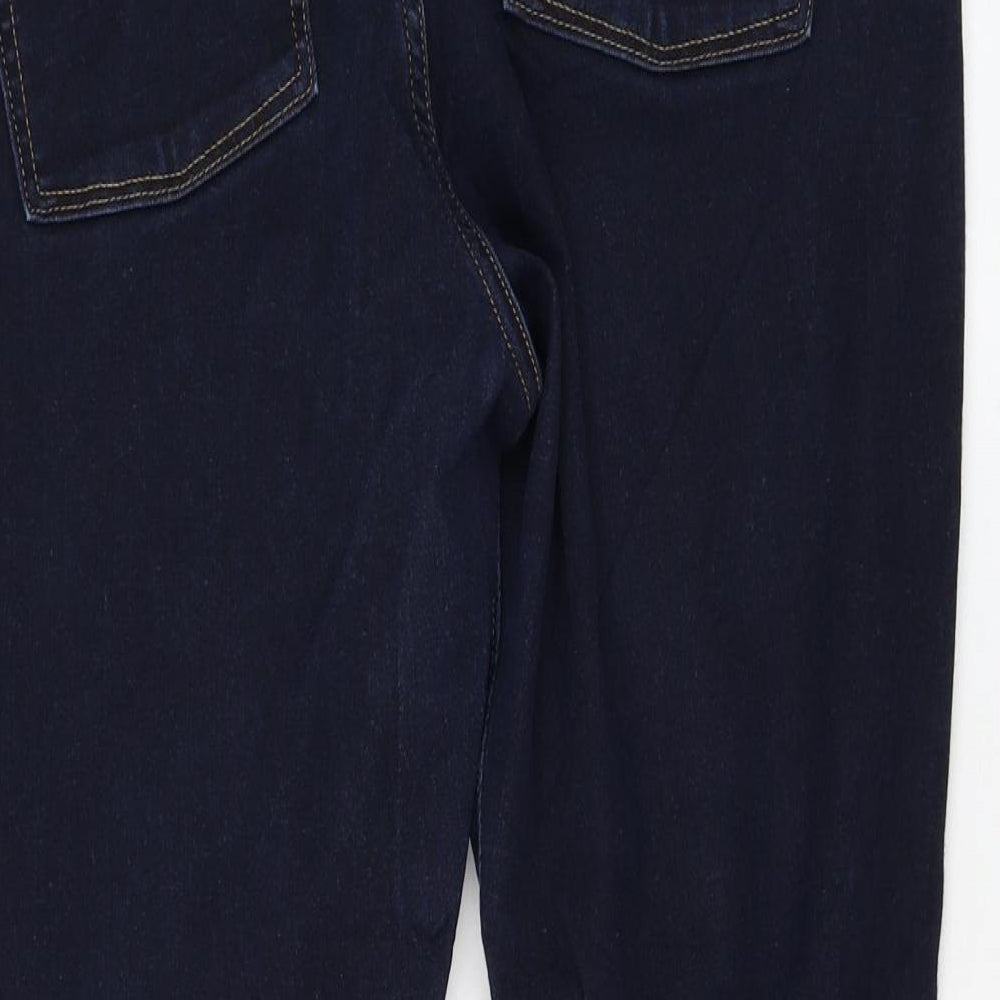 NEXT Womens Blue Cotton Straight Jeans Size 18 L26 in Regular Zip
