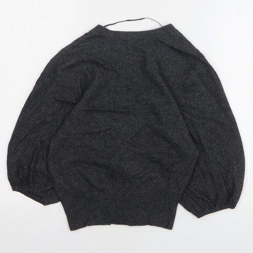 F&F Womens Grey V-Neck Viscose Cardigan Jumper Size 8