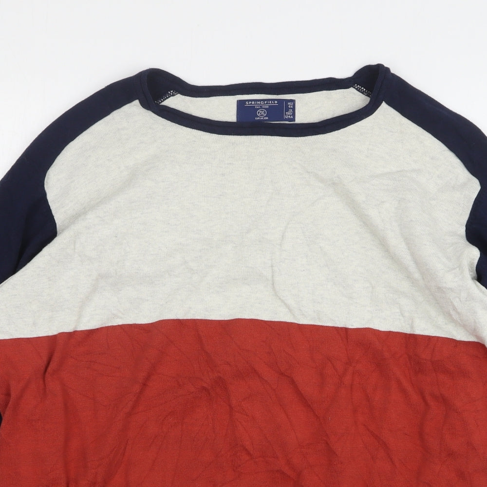 Springfield Mens Multicoloured Polyester Pullover Sweatshirt Size 2XL
