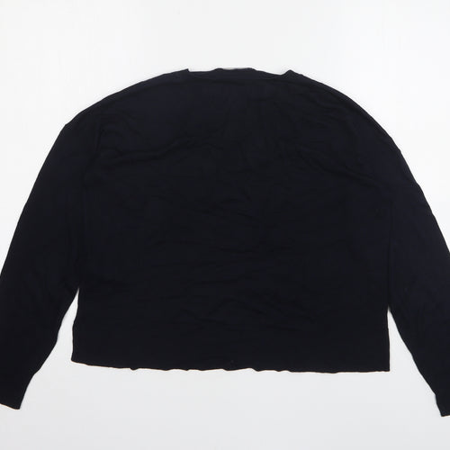 Zara Womens Blue Round Neck Viscose Pullover Jumper Size M