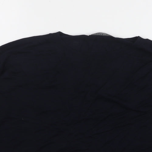 Zara Womens Blue Round Neck Viscose Pullover Jumper Size M