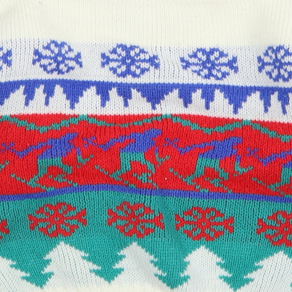 Ladybird Girls Multicoloured Round Neck Geometric Acrylic Pullover Jumper Size 3-4 Years