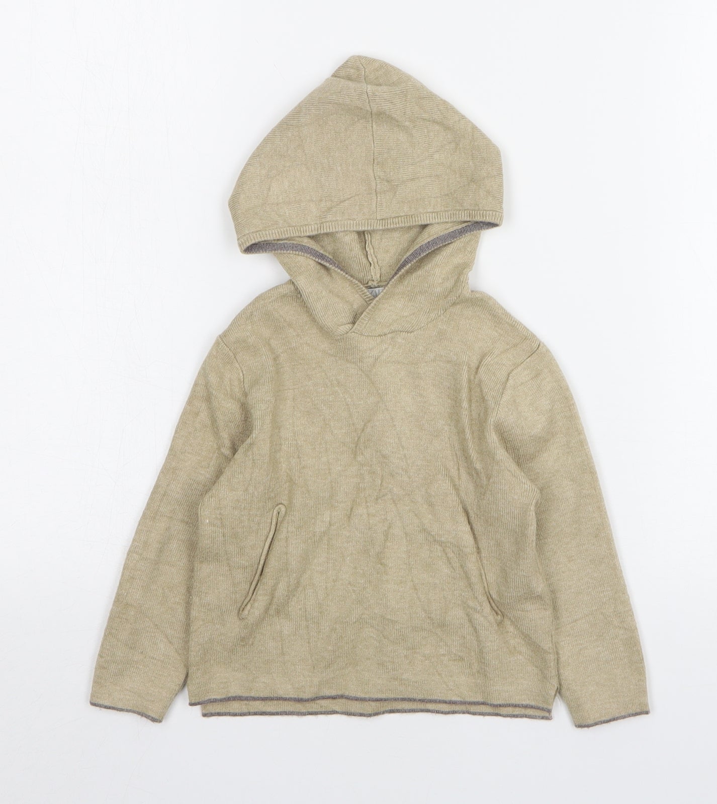 Zara Boys Beige Cotton Pullover Jumper Size 18-24 Months
