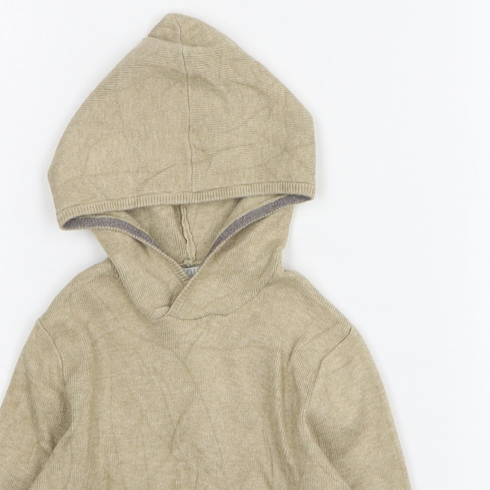 Zara Boys Beige Cotton Pullover Jumper Size 18-24 Months