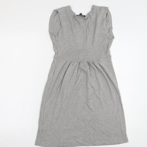 Warehouse Womens Grey V-Neck Viscose Vest Jumper Size 8