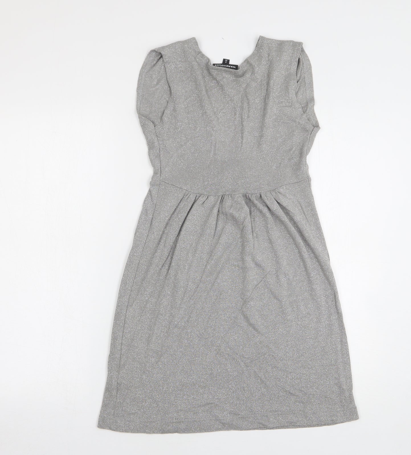 Warehouse Womens Grey V-Neck Viscose Vest Jumper Size 8