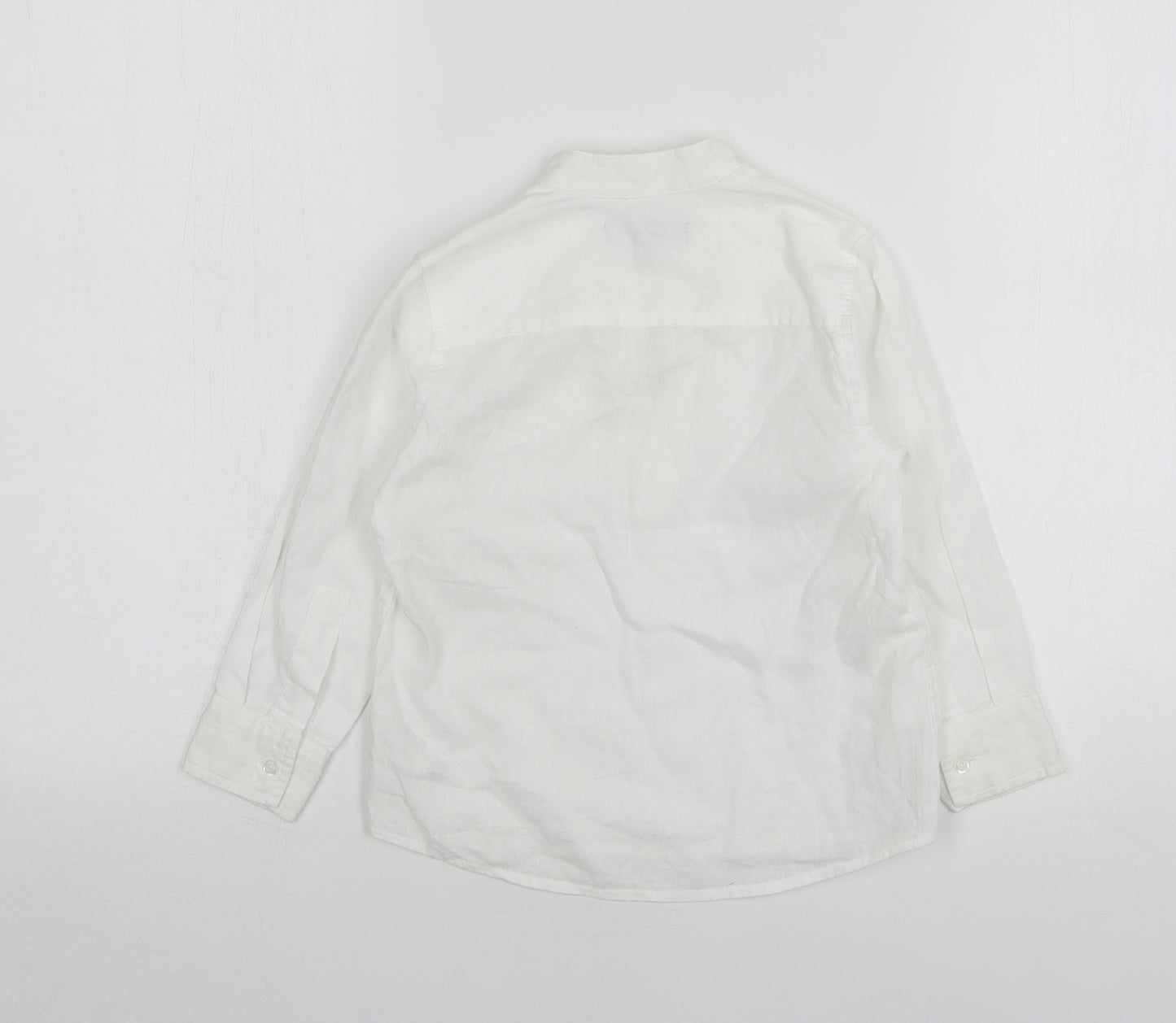 Duffer Boys White Linen Basic T-Shirt Size 4 Years V-Neck