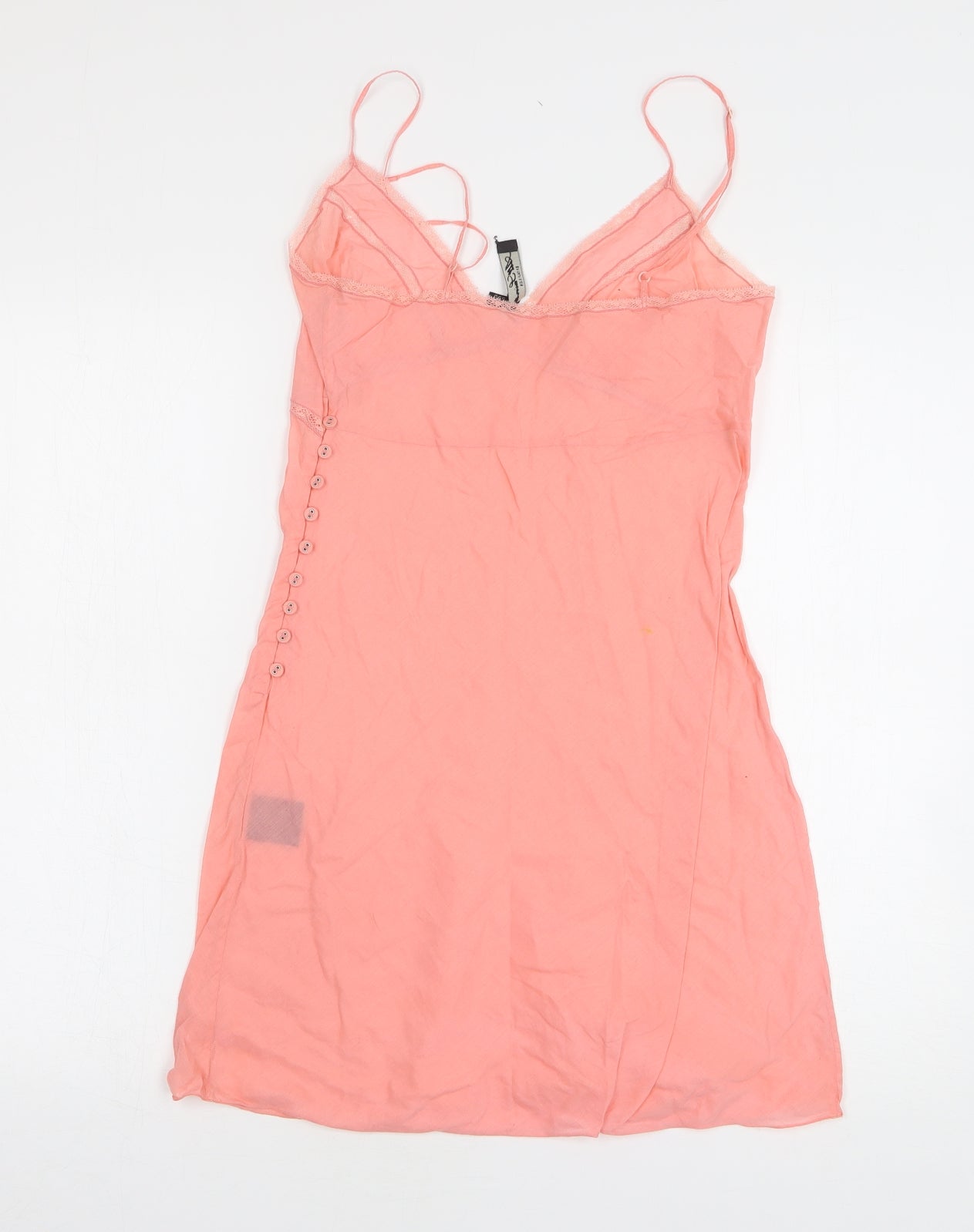 All Saints Womens Pink Cotton Camisole Tank Size 8 V-Neck