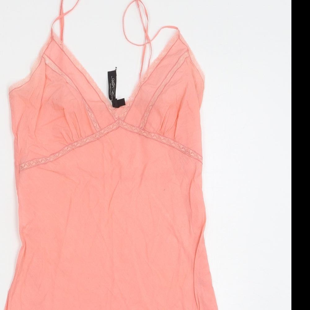 All Saints Womens Pink Cotton Camisole Tank Size 8 V-Neck