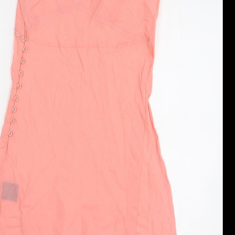 All Saints Womens Pink Cotton Camisole Tank Size 8 V-Neck