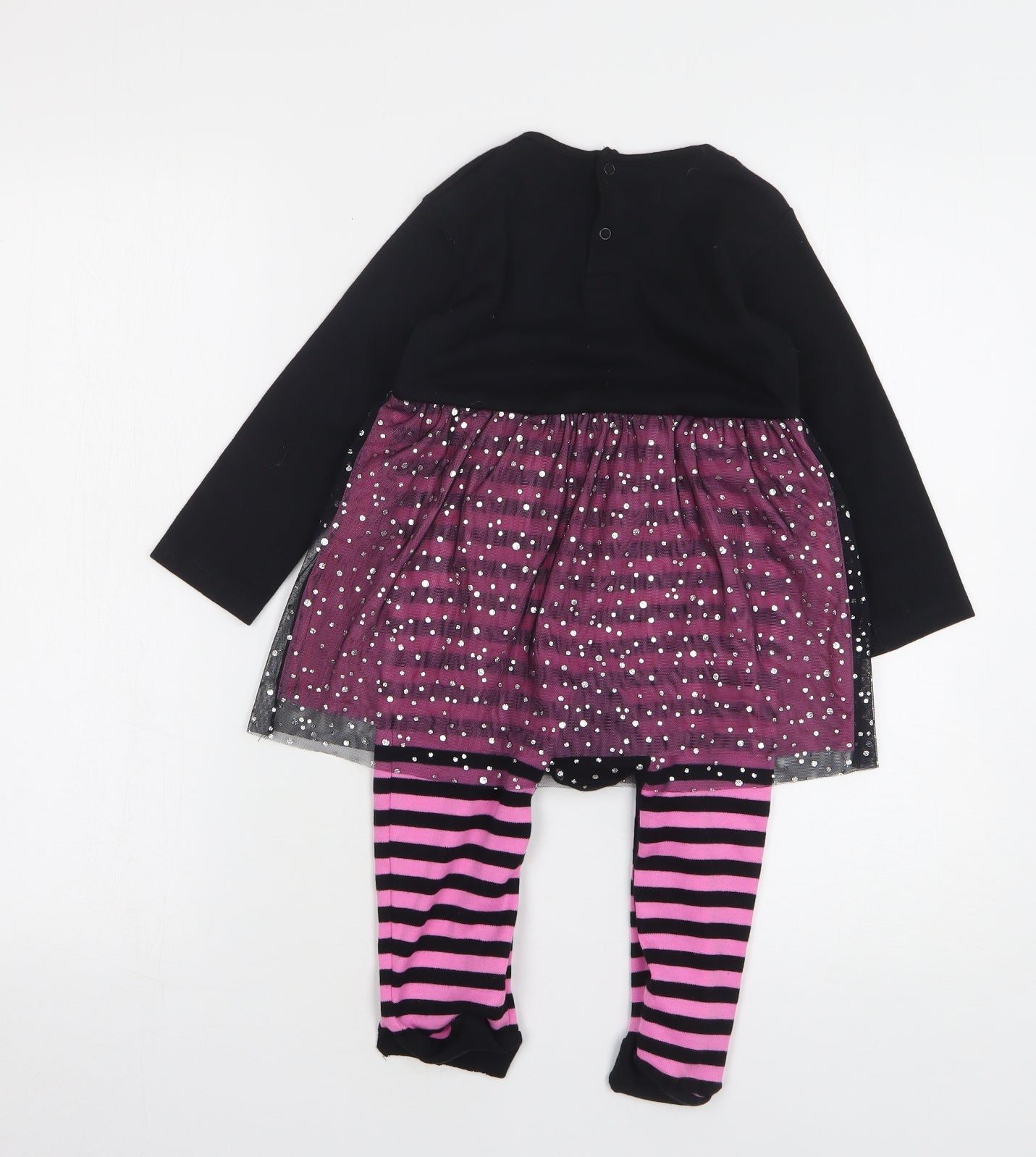 HallowScream Girls Multicoloured Striped Cotton Babygrow One-Piece Size 18-24 Months