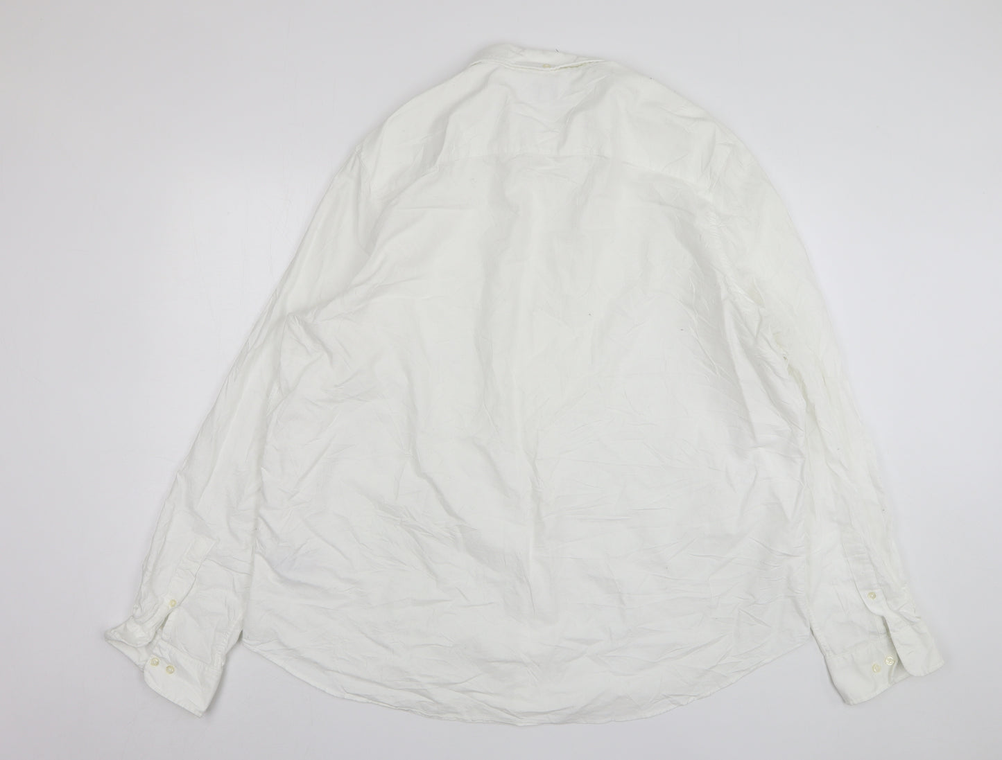 NEXT Mens White Cotton Button-Up Size 3XL Collared