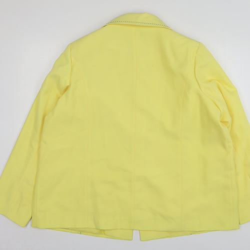 Wardrobe Womens Yellow Overcoat Coat Size 20