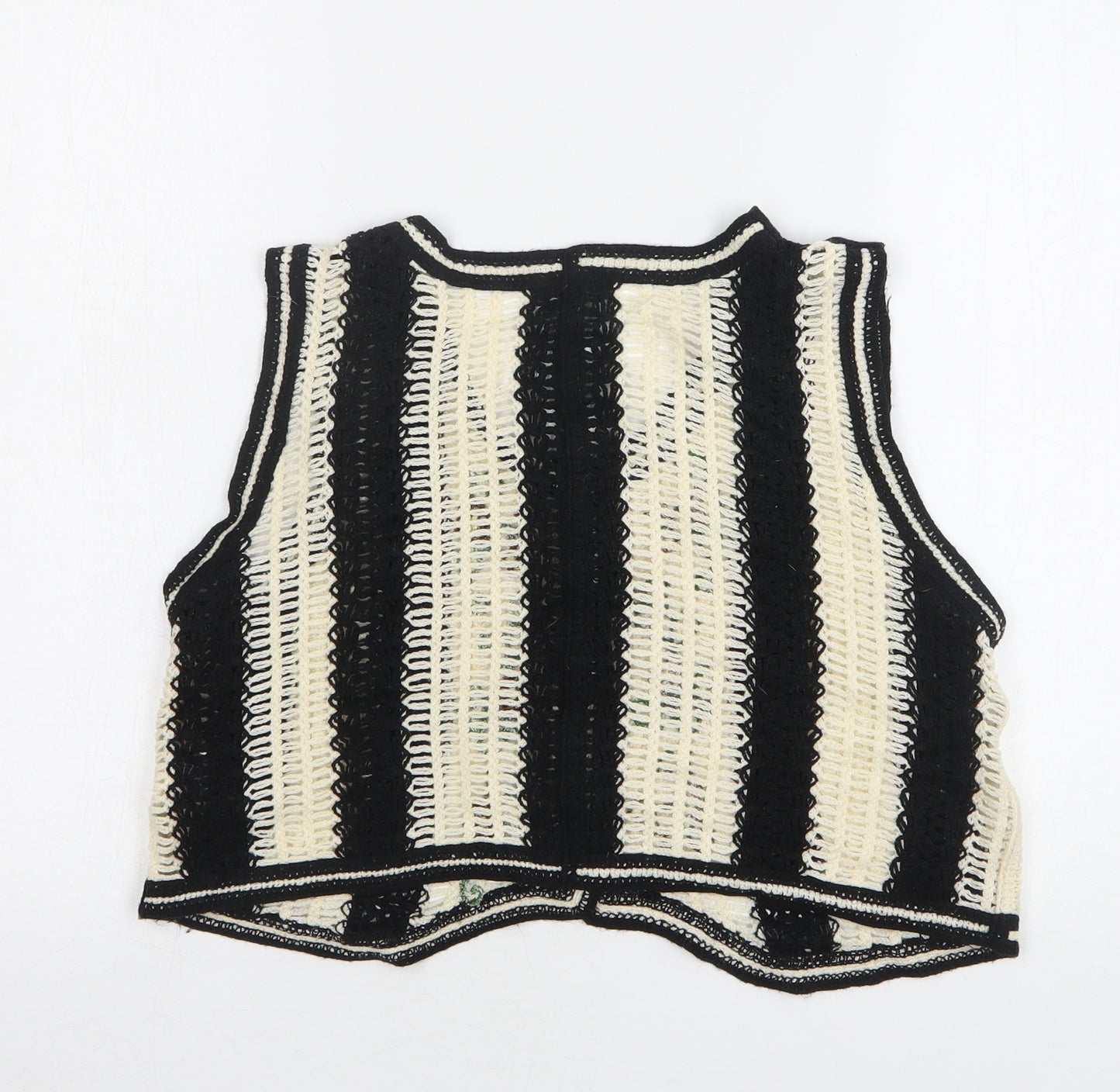 Shein Womens Multicoloured Round Neck Striped Acrylic Cardigan Jumper One Size