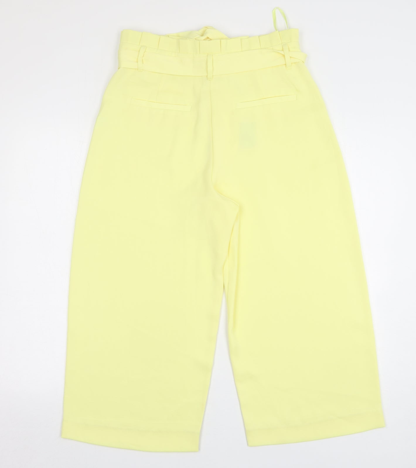 River Island Womens Yellow Polyester Trousers Size 12 L21 in Regular