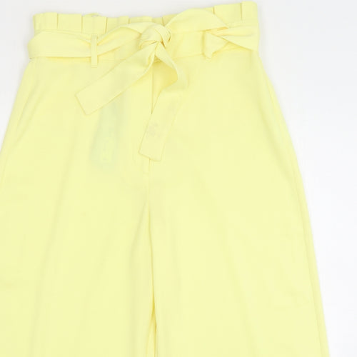 River Island Womens Yellow Polyester Trousers Size 12 L21 in Regular