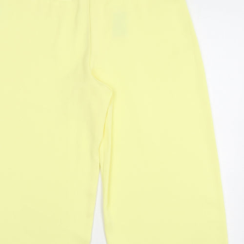River Island Womens Yellow Polyester Trousers Size 12 L21 in Regular