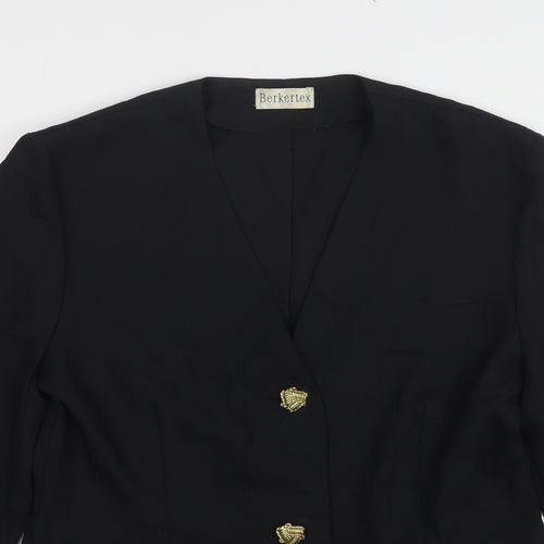 Berkertex Womens Black Polyester Jacket Suit Jacket Size 12