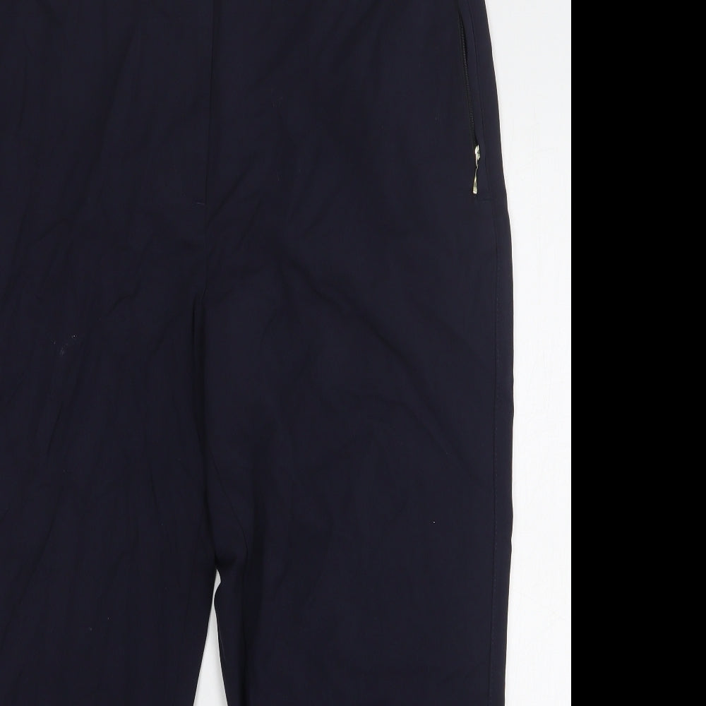 Marks and Spencer Womens Blue Viscose Cropped Trousers Size 20 L27 in Regular