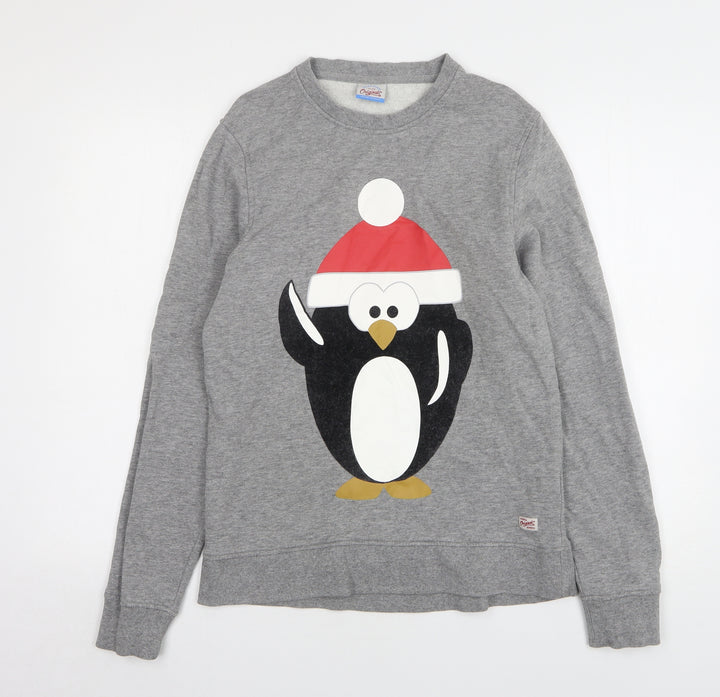 Janie and Jack Mens Grey Cotton Pullover Sweatshirt Size S