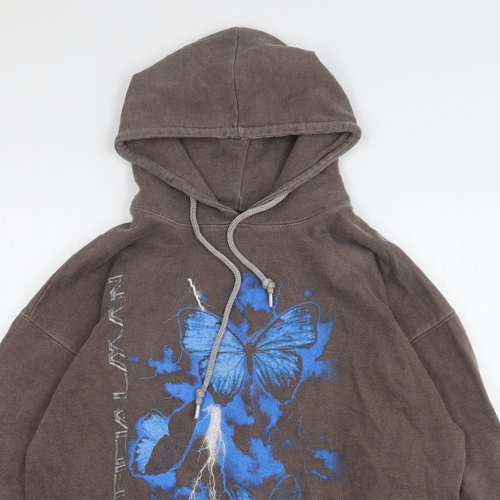 Boohoo Mens Brown Polyester Pullover Hoodie Size M