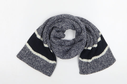 Front view of Preworn unisex blue polyester scarf