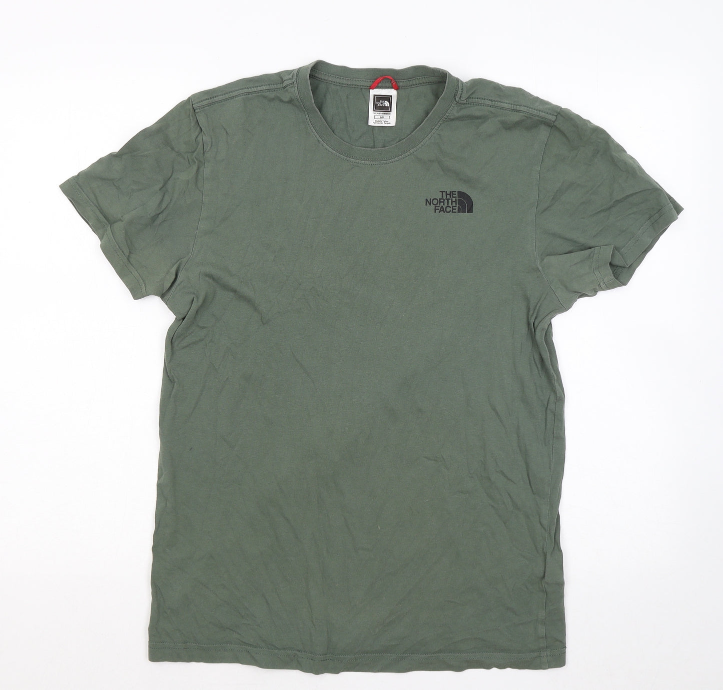 The North Face Mens Green Cotton T-Shirt Size S Round Neck