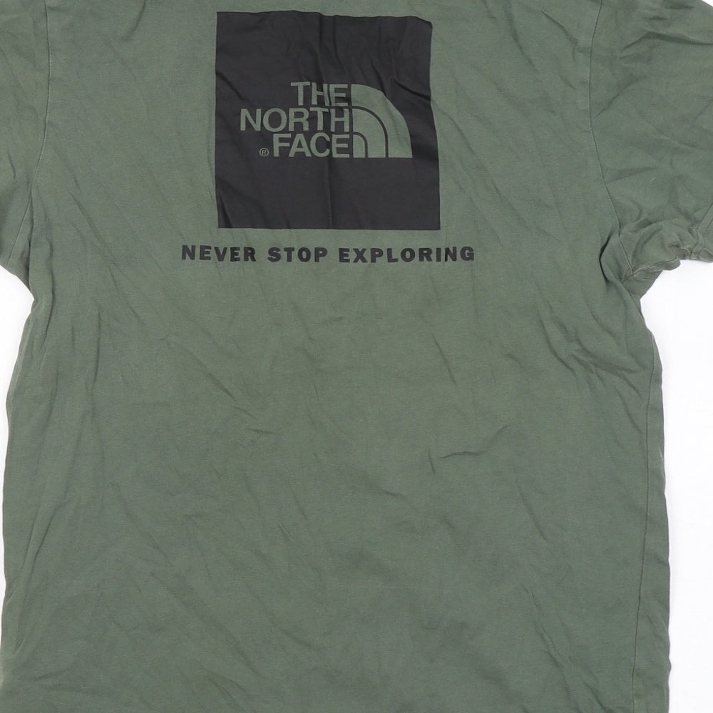 The North Face Mens Green Cotton T-Shirt Size S Round Neck