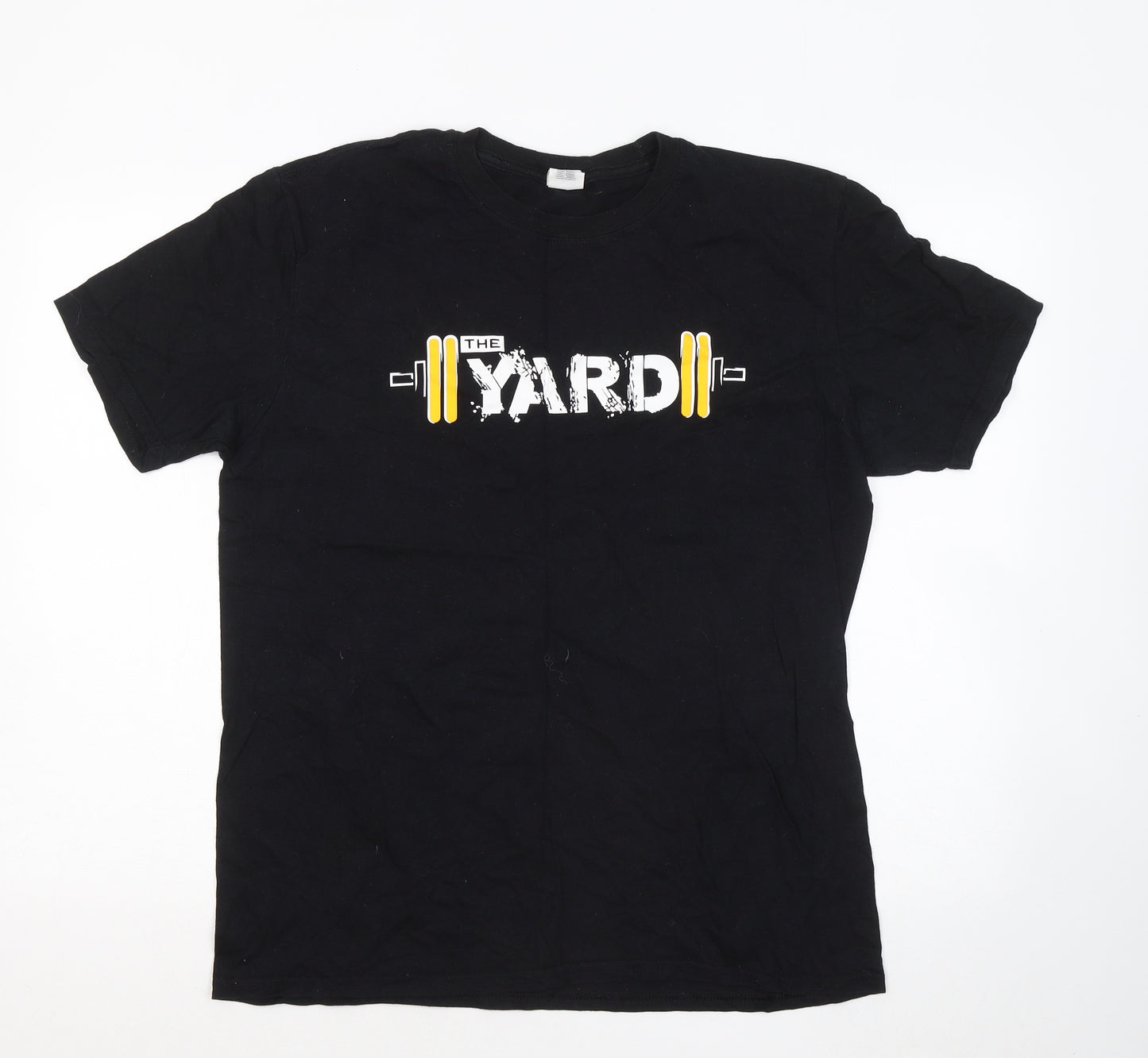 Gildan Mens Black Cotton T-Shirt Size L Round Neck - The Yard Beast Mode
