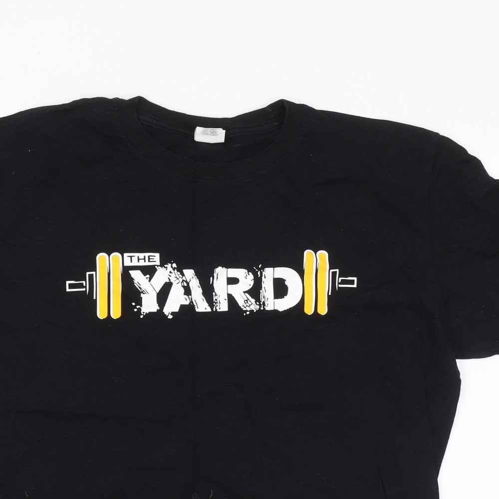 Gildan Mens Black Cotton T-Shirt Size L Round Neck - The Yard Beast Mode