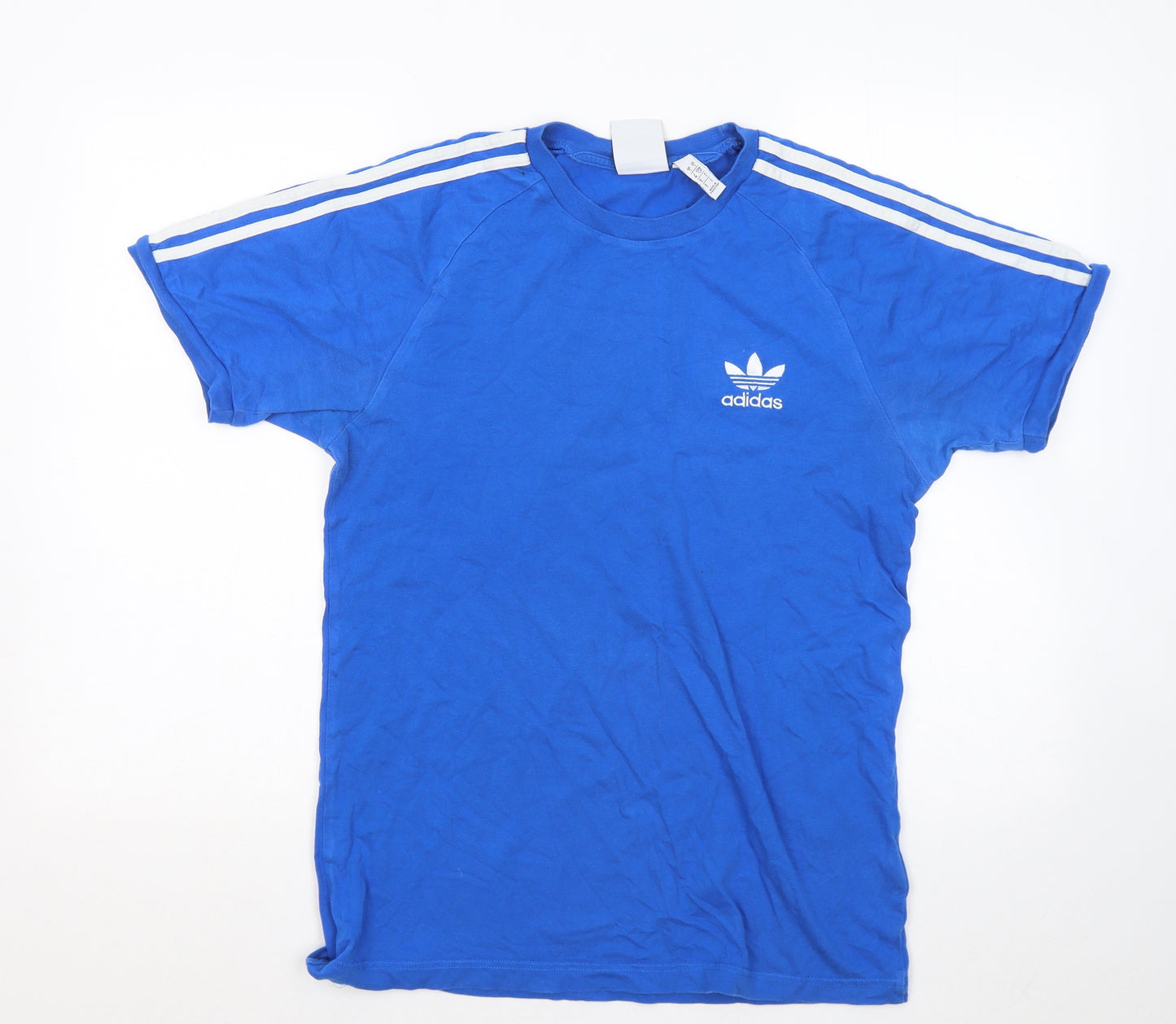 adidas Mens Blue Cotton T-Shirt Size S Round Neck