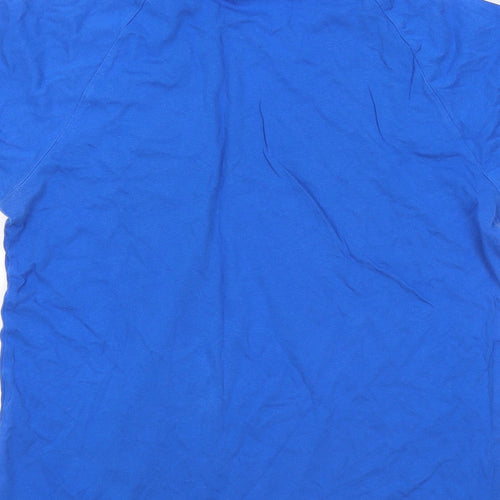 adidas Mens Blue Cotton T-Shirt Size S Round Neck