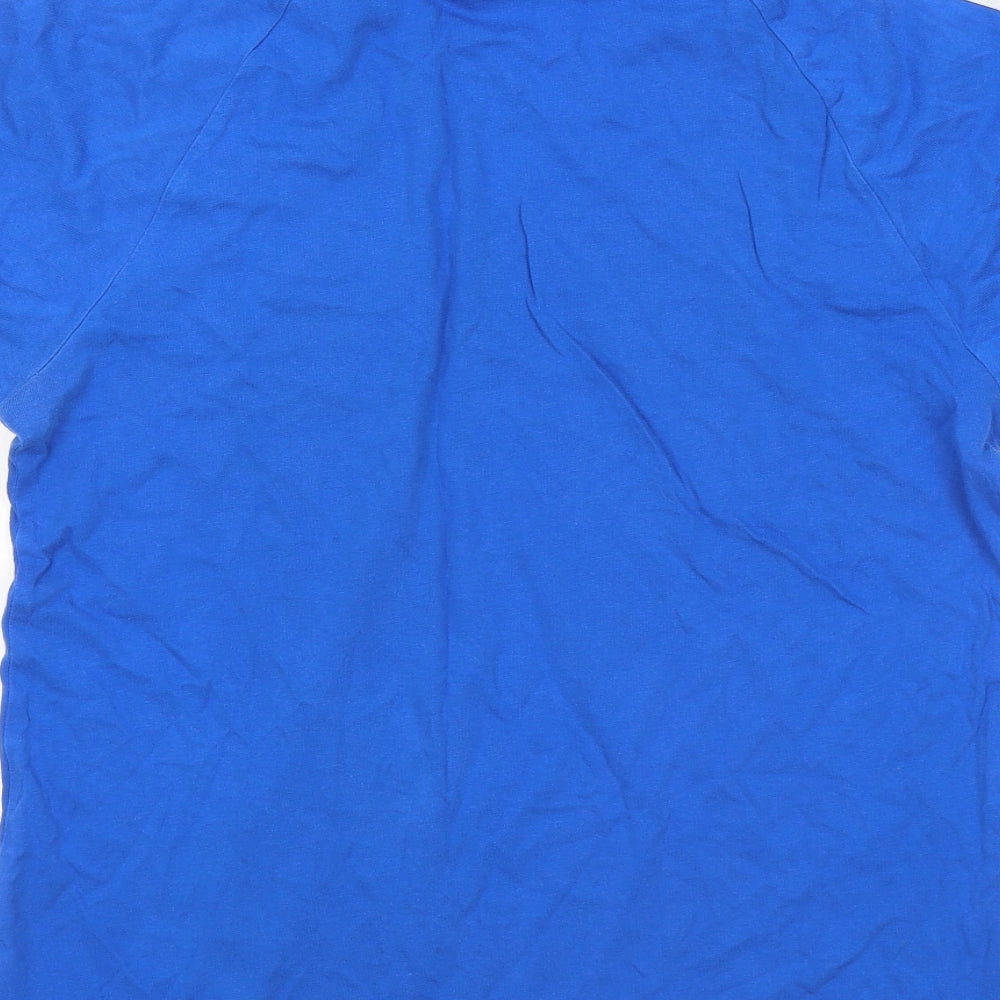 adidas Mens Blue Cotton T-Shirt Size S Round Neck
