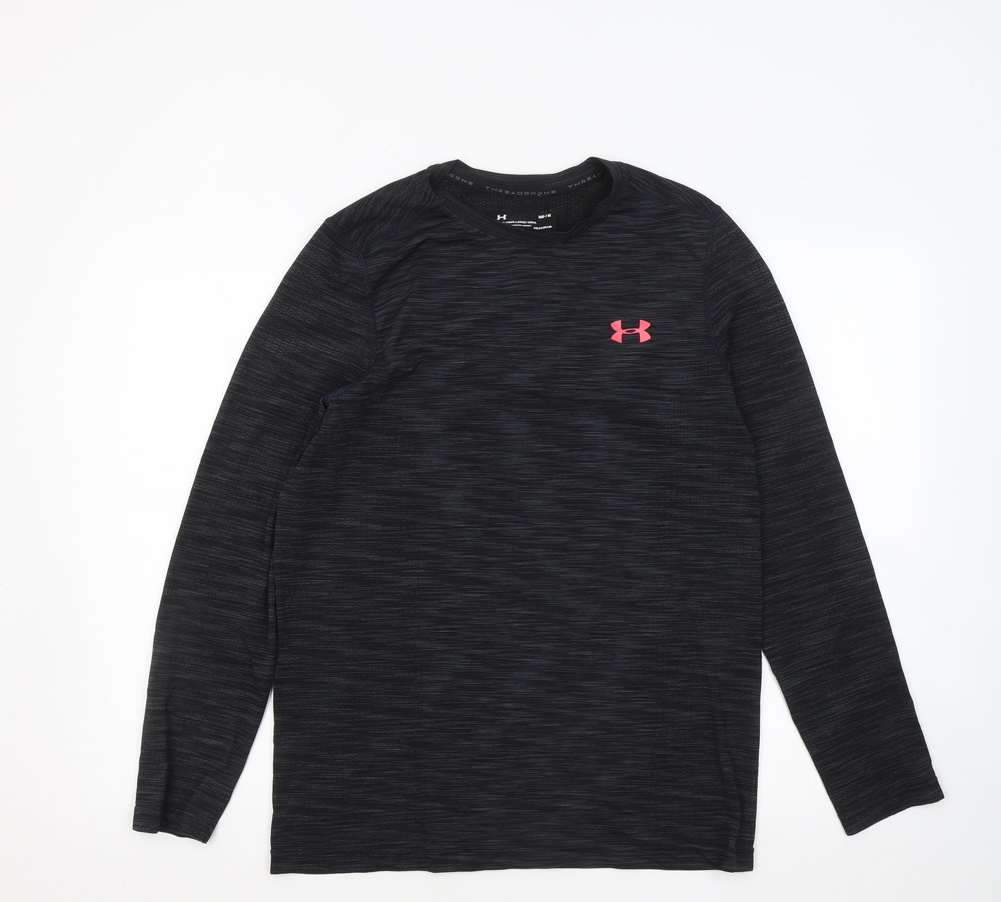 Under armour Mens Black Polyester Basic T-Shirt Size M Round Neck