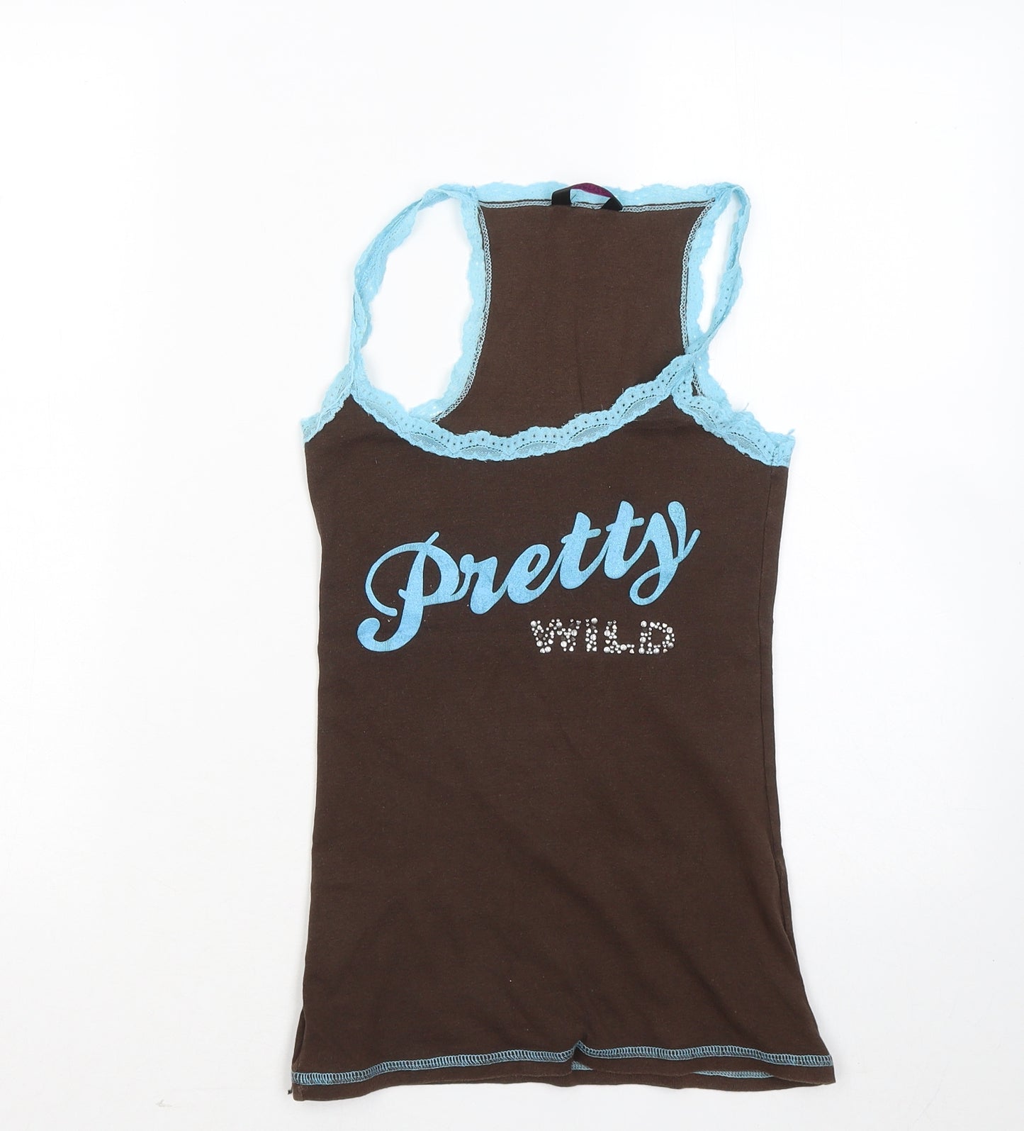 La Senza Womens Brown Cotton Basic Tank Size 8 Round Neck - Pretty Wild
