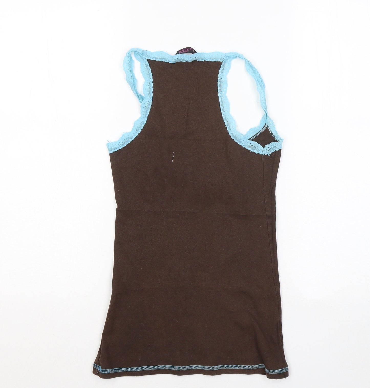 La Senza Womens Brown Cotton Basic Tank Size 8 Round Neck - Pretty Wild