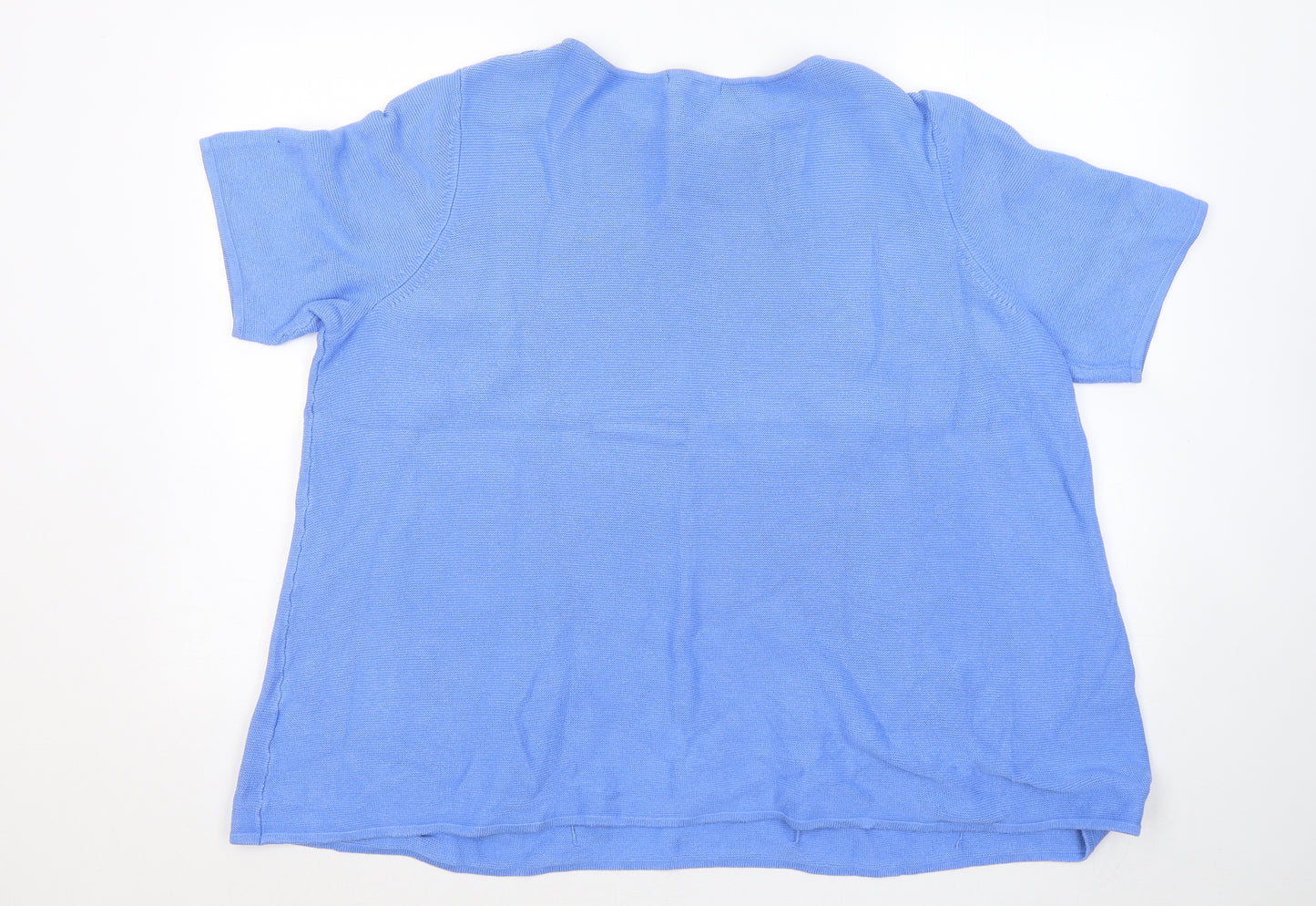 TU Womens Blue Round Neck Cotton Pullover Jumper Size 22