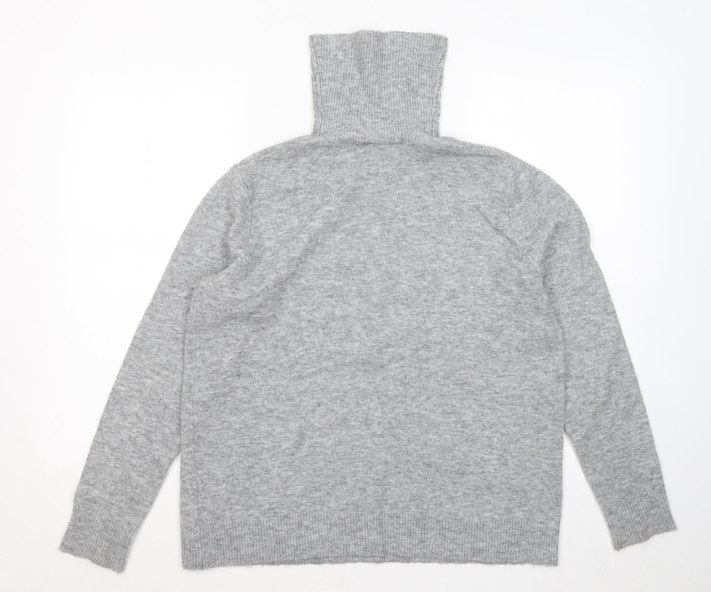 Wallis Womens Grey Roll Neck Acrylic Pullover Jumper Size M - Stars