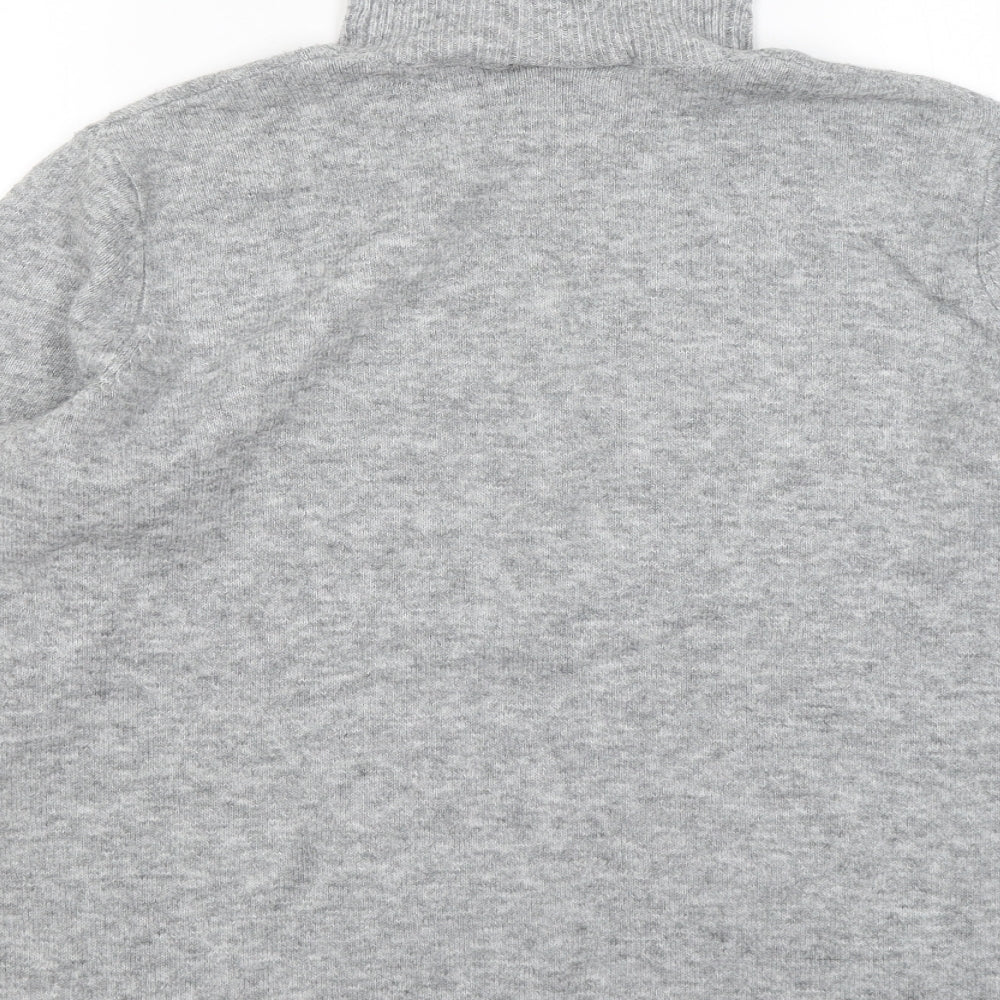 Wallis Womens Grey Roll Neck Acrylic Pullover Jumper Size M - Stars