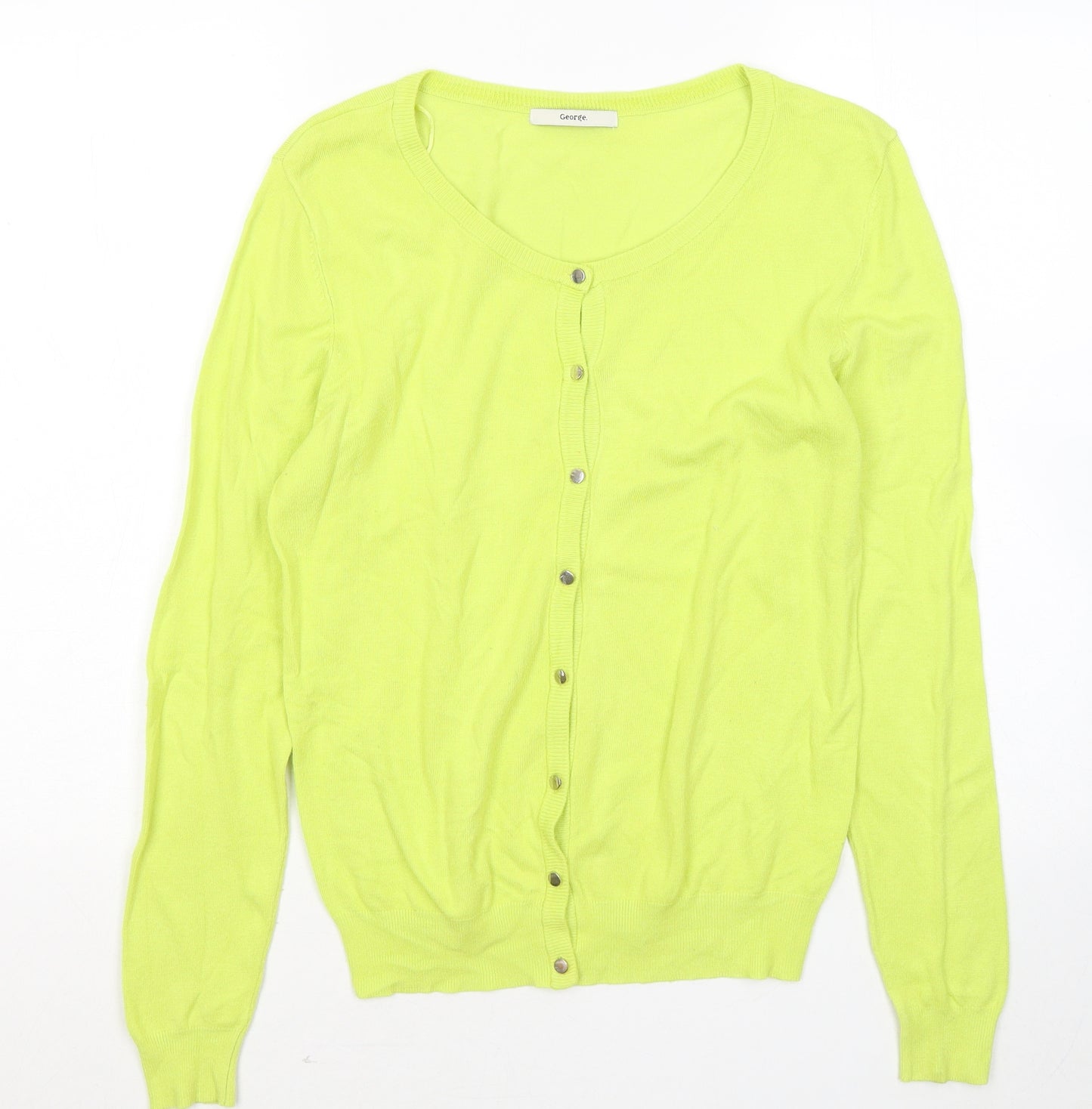 George Womens Green Round Neck Viscose Cardigan Jumper Size 10